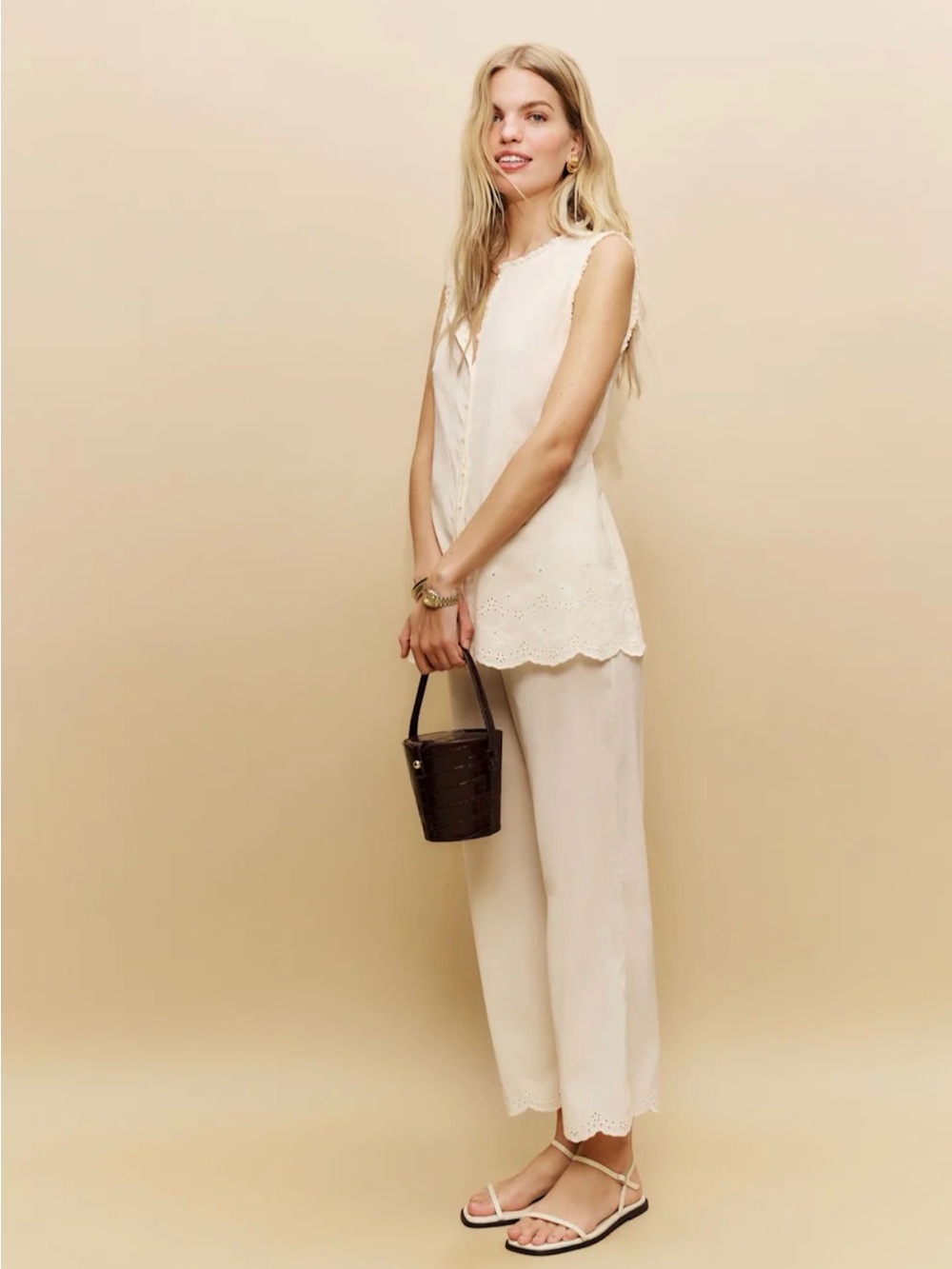 REFORMATION Willa Set in Cream 4
